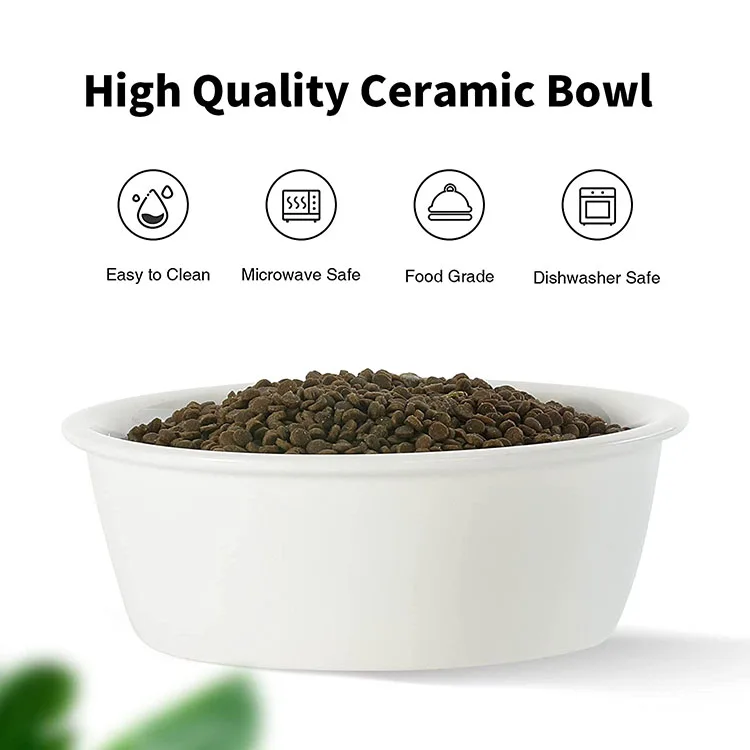 New design novelty durable eco friendly portable cat food milk drinking bamboo ceramic pet bowl feeder