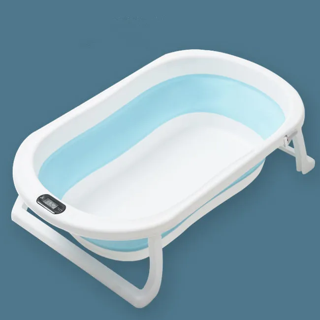 BPA FREE Collapsible Baby Bath Tub for Infants to Toddler Portable Foldable Baby Bathtub & Thermometer Baby Bath for newborn