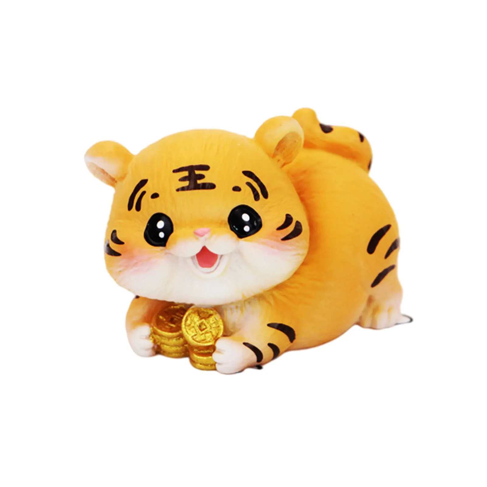 2022 Chinesr New Year Resin Tiger Mascot Happy New Year Mini Tiger Good Luck Ornament for Home Office Car Decoration