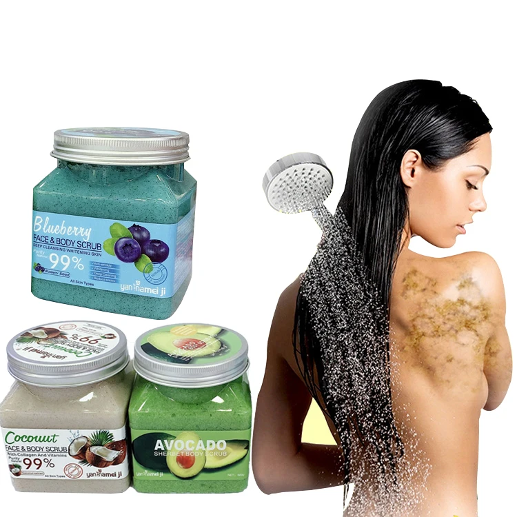 Avocado scrub bath salt body exfoliating dead skin chicken skin deep cleaning rubbing mud treasure 500g