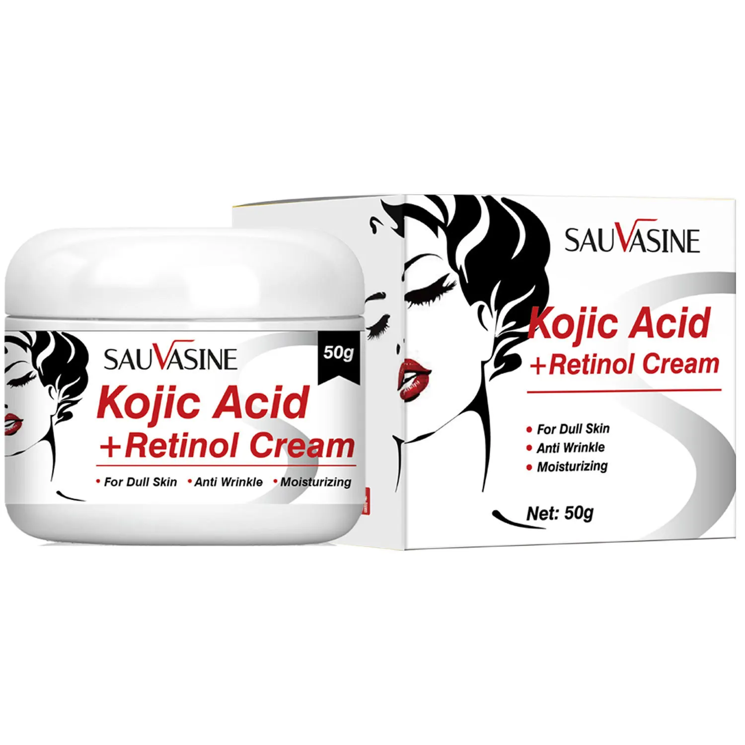 SAUVASINE Facial Skin Brightening Dark Spot Organic Retino Kojic Acid Skin Care Anti Aging Wrinkles Anti Aging Face Cream