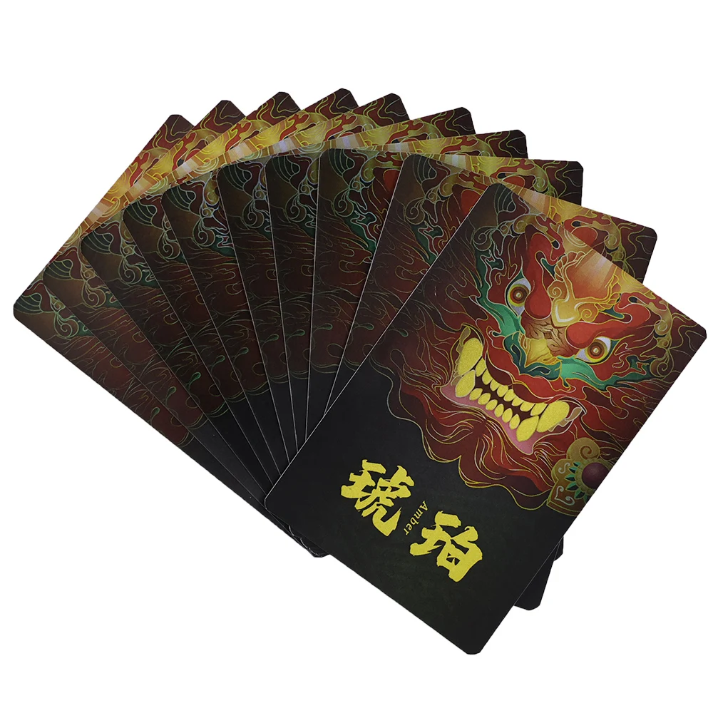 Design Unique Double-Sided Printing luxury marked logo black waterproof plastic magic gold playing cards