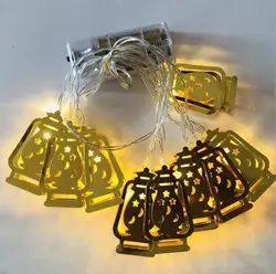 Ramadan lighting Festival Decoration Pendant Muslim Eid al-Fitr iron House Castle Light For Islamic Decorations Party Decoration