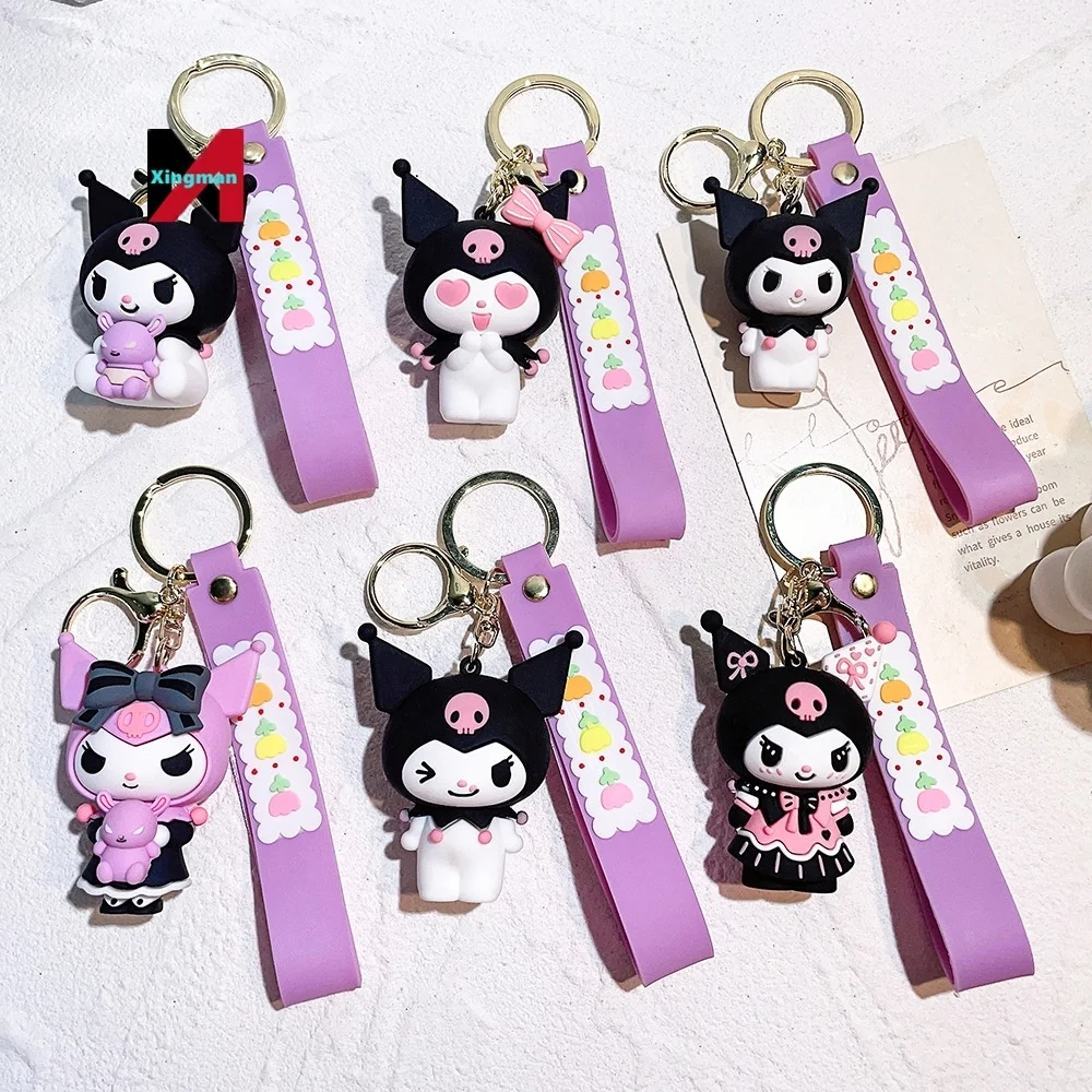 Kawaii Products 2024 New Arrival Accessories And My Melody Key Chain Kuromi Stickers For Kids Anime Keychain Tag Wholesale