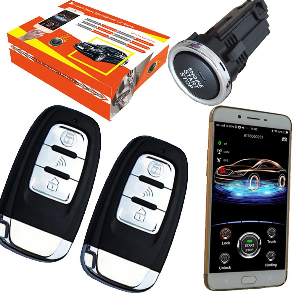 Push start Кнопка остановки смартфон управление pke Пассивный Автозапуск автосигнализации системы