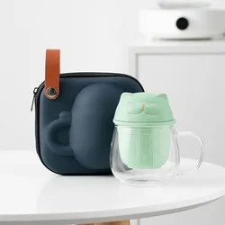 Ceramic Tea Mug with Filter/Steeper and  Portable Ornament Infused Tea Cup