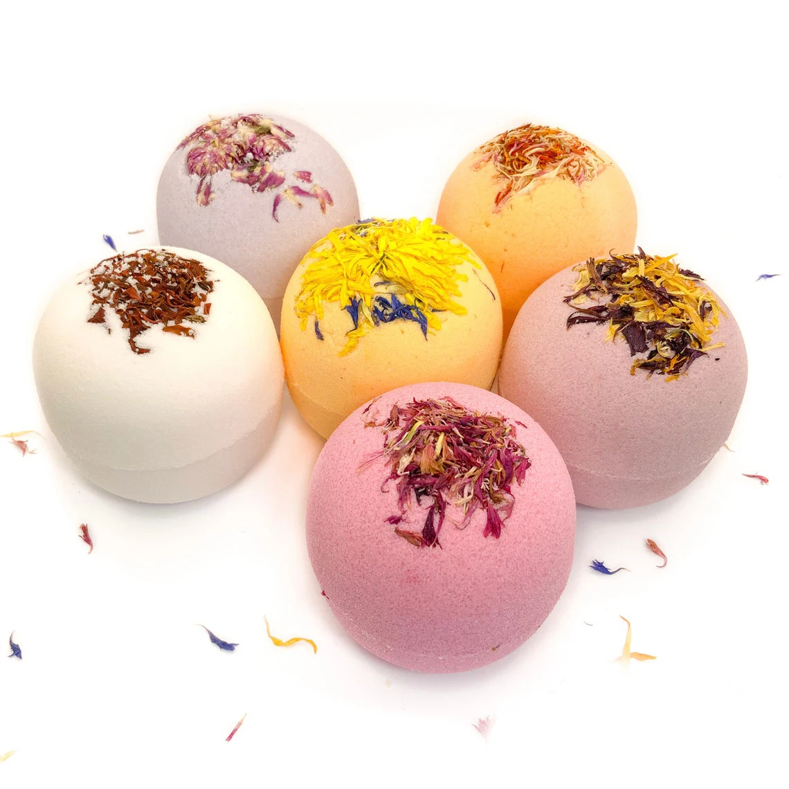 Wholesale Large Handmade Organic Pink Passionfruit Rose Scented Bath Bombs Bulk Buy