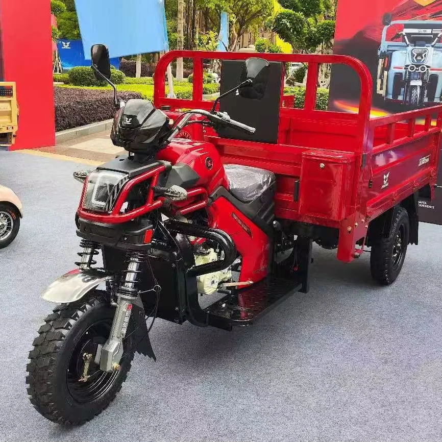 200cc Super Loading Gasoline Motor Tricycle 3 Big Wheels Open Body 250cc Displacement 150cc Petrol Popular Style Cargo