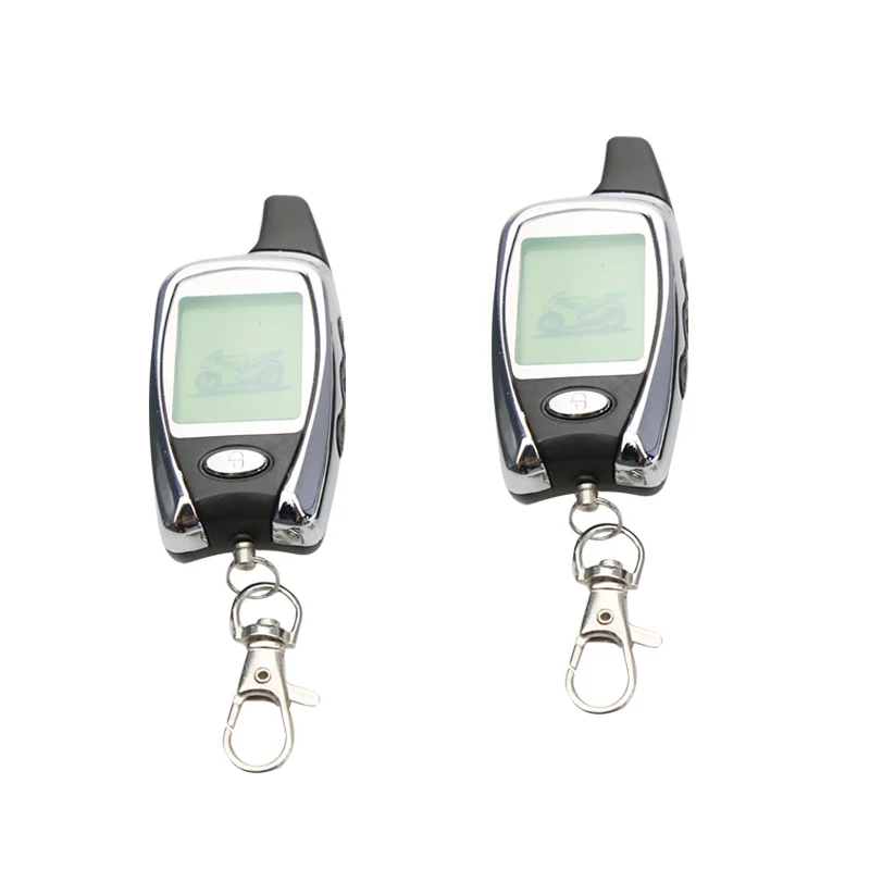 LCD two-way Anti-hacker motorcycle alarm system accessories remote start lock moto Alarm