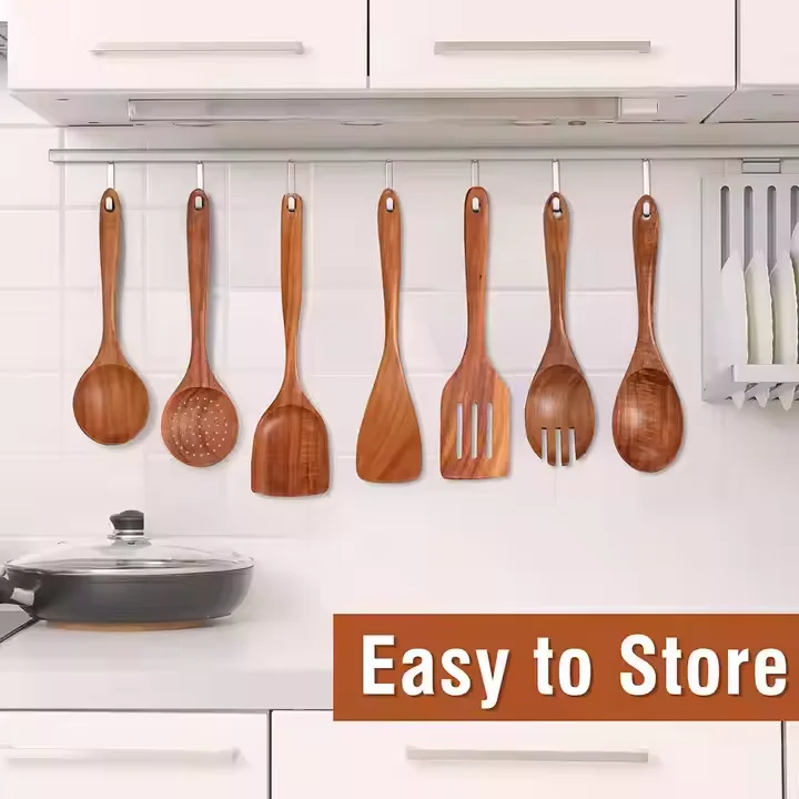 High Quality Acacia Wood Serving Spoon Kitchen Tableware genuine teak wooden spoon at very cheep price by skyhigh overseas