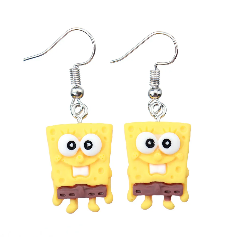 Good Quality SpongeBob SquarePants Pie Big Star Girlfriend Cartoon Cute Simple Girl Earrings 2023 New Trendy