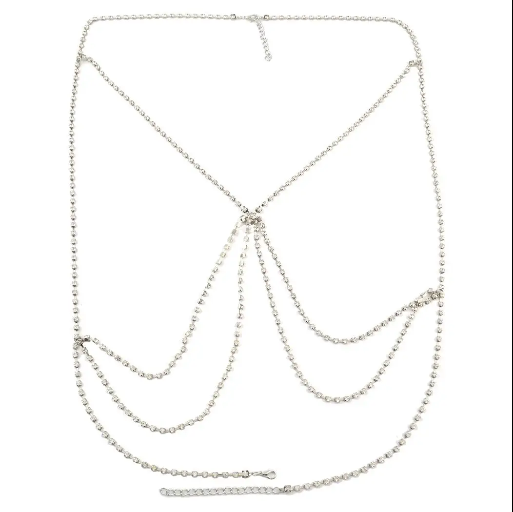 
Belly Dance symmetric female body chain sexy bikini cross body chain chain necklace 