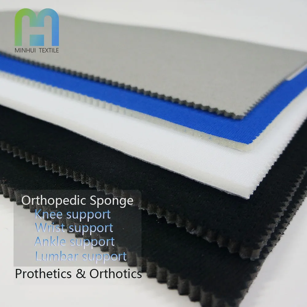 9MM Cheap Polyurethane Sponge Knit Polyester Laminated Pu Fabric Hot Fusible Interlining for Lumbar Traction Device