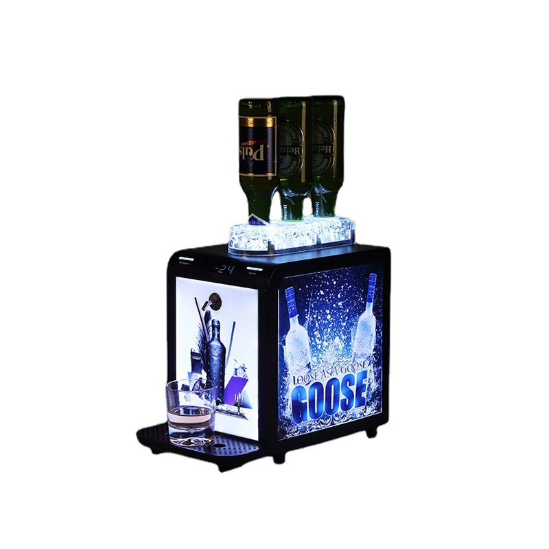 Compressor Refrigeration Wine Martell Bottle Cooler Bar Liquor Shot Chiller Dispenser