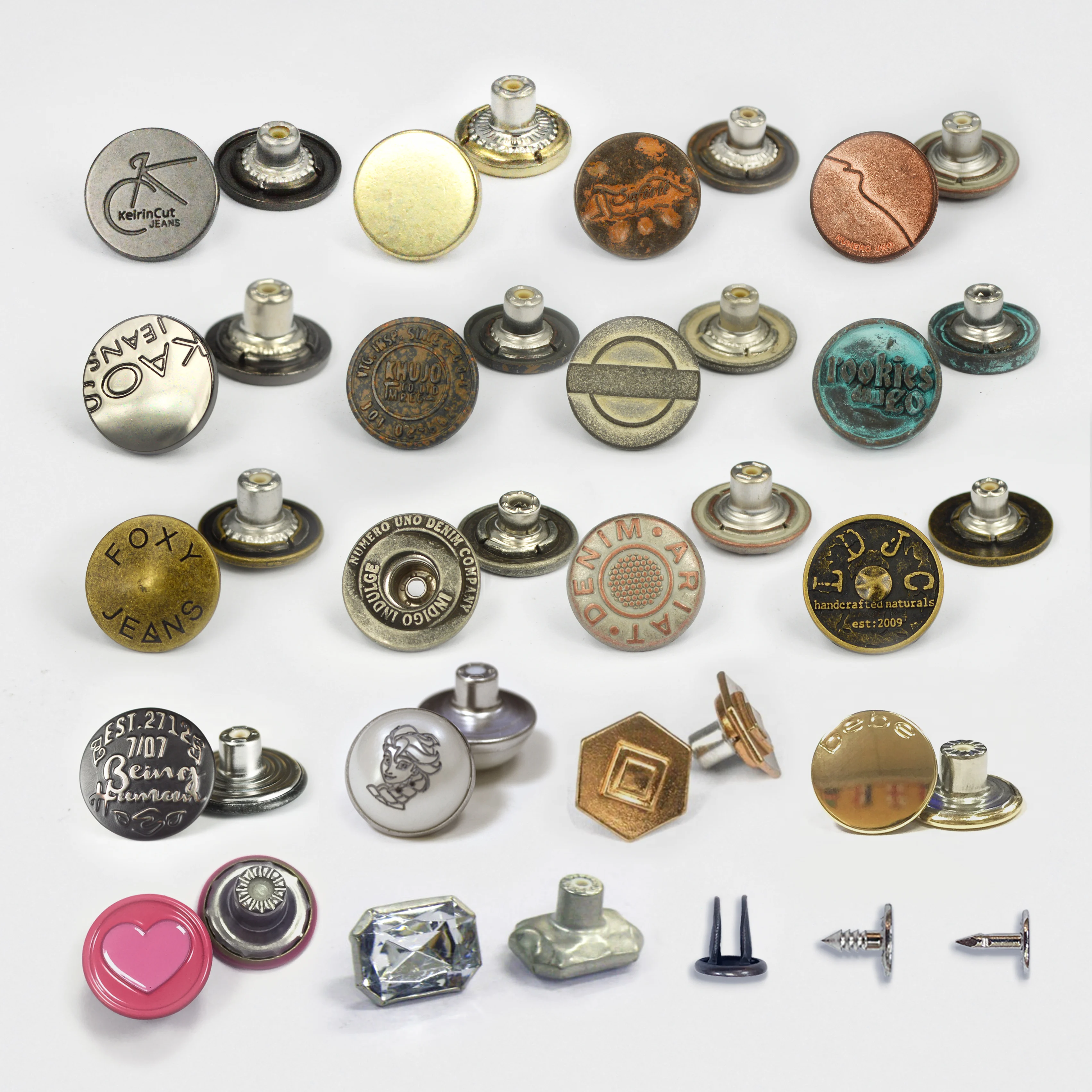 High quality eco-friendly plating metal button for jeans