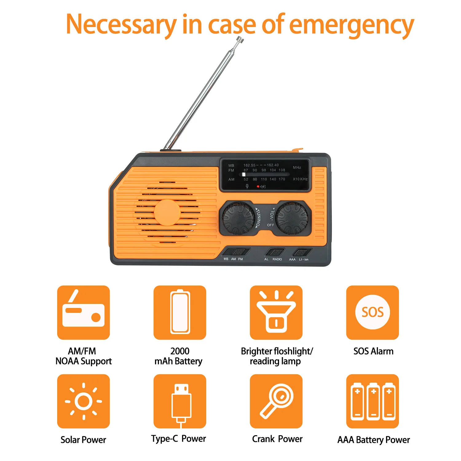 Amazon Top One Selling Portable Hurricane Survival Weather Radio With Led Flashlight