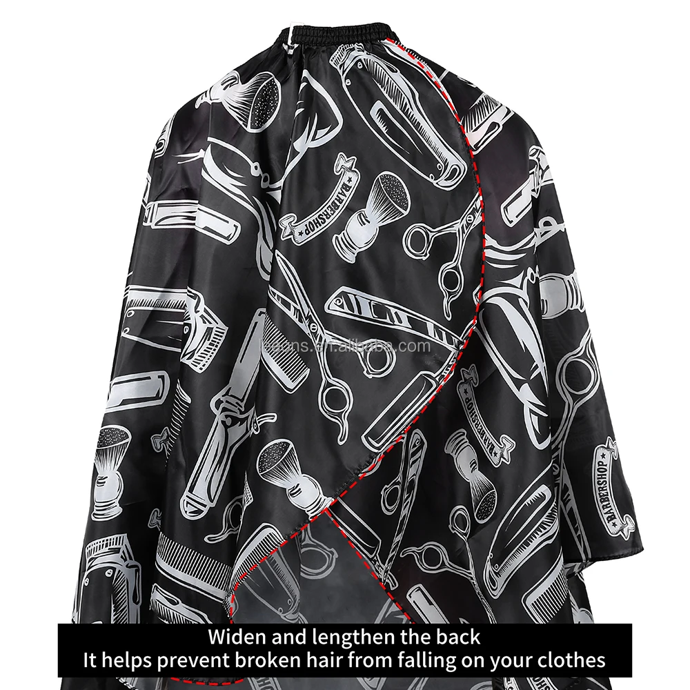 Leeons Fashion Pattern Custom Logo Printing Hairdressing Cape Hair Cut Baber Beard Cape with Snap