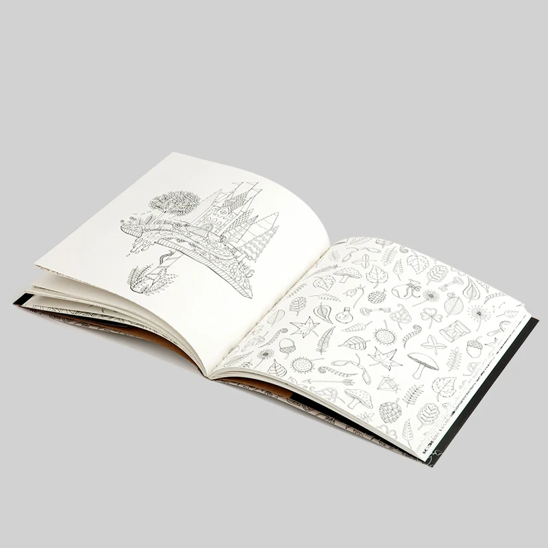 Custom secret garden colour hunt Crayon adult coloring book with pencil