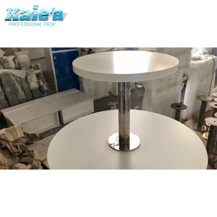 Коммерческий белого дерева верхней одежды 3 Многоуровневое розничная дисплей круглого стола