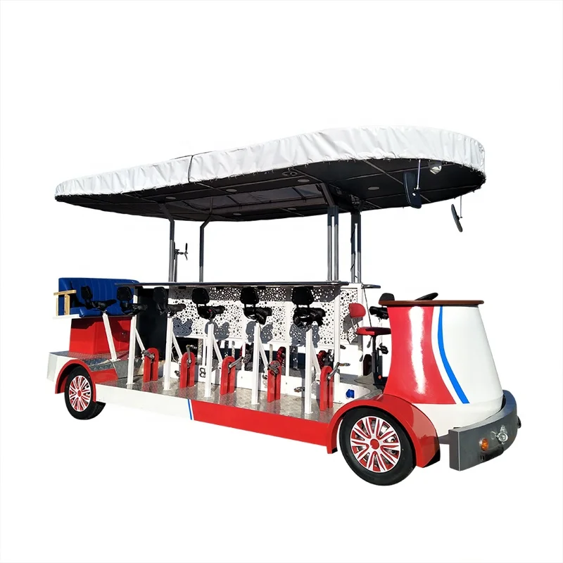16-Person Park Sightseeing Mobile Electric Beer Bike Europe Standard Street Steel Fork Disc Brake Ordinary Pedal Beach Cycling