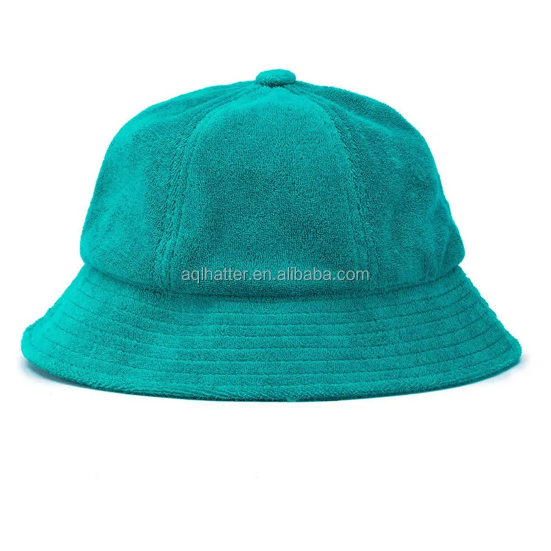 wholesale high quality unisex 100% Polyester bucket hats terry towel cloth blank plain bucket hat