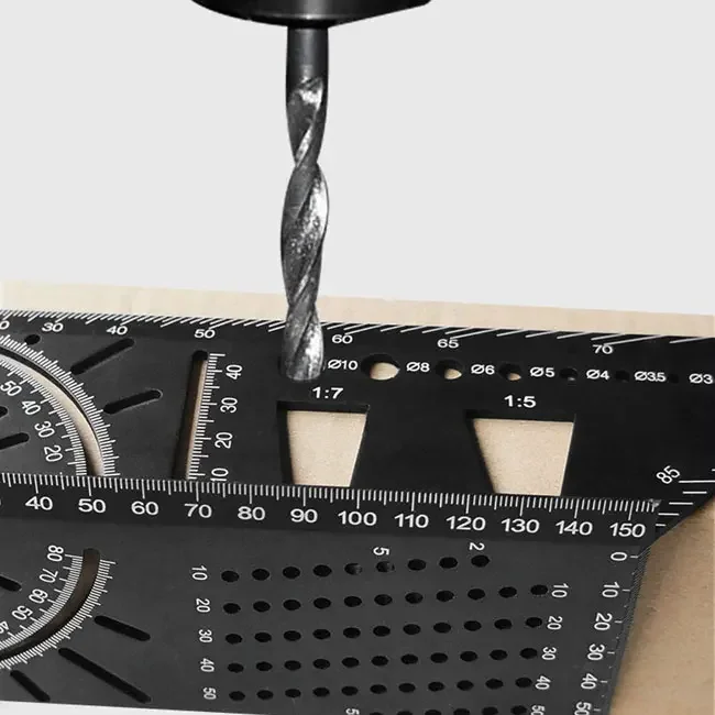 Custom 45 90 T Angle Measuring Tool Crafts Woodworking Aluminium Straight Ruler