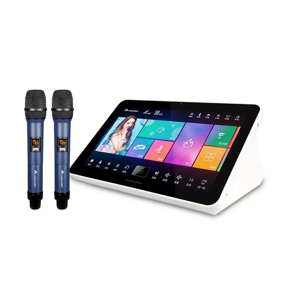 Портативный караоке-автомат InAndon 5 в 1, двойной Wi-Fi сенсорный экран, телефонный выбор, песни, караоке-система, профессиональный мини-караоке-плеер