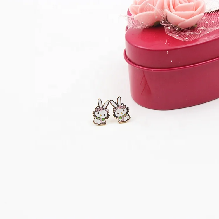 Stainless steel cartoon jewelry set beautiful necklace and earrings set for girls