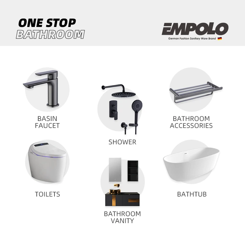 Empolo luxury bathroom copper faucet hotel wash basin brushed brass tapware health tap brush rose gold single handle water tap