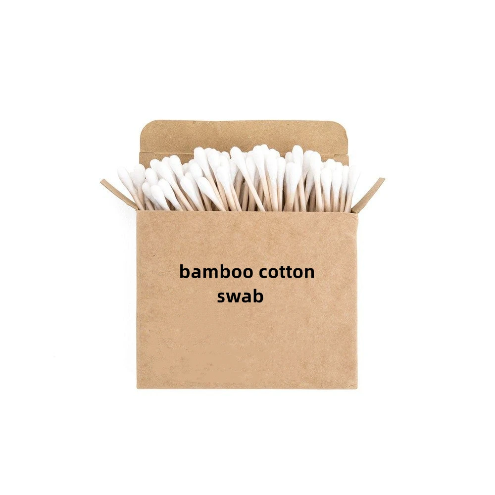 Hot Selling OEM Double-headed Biodegradable Sticks Ear Buds Cotton Swabs Bamboo With Box