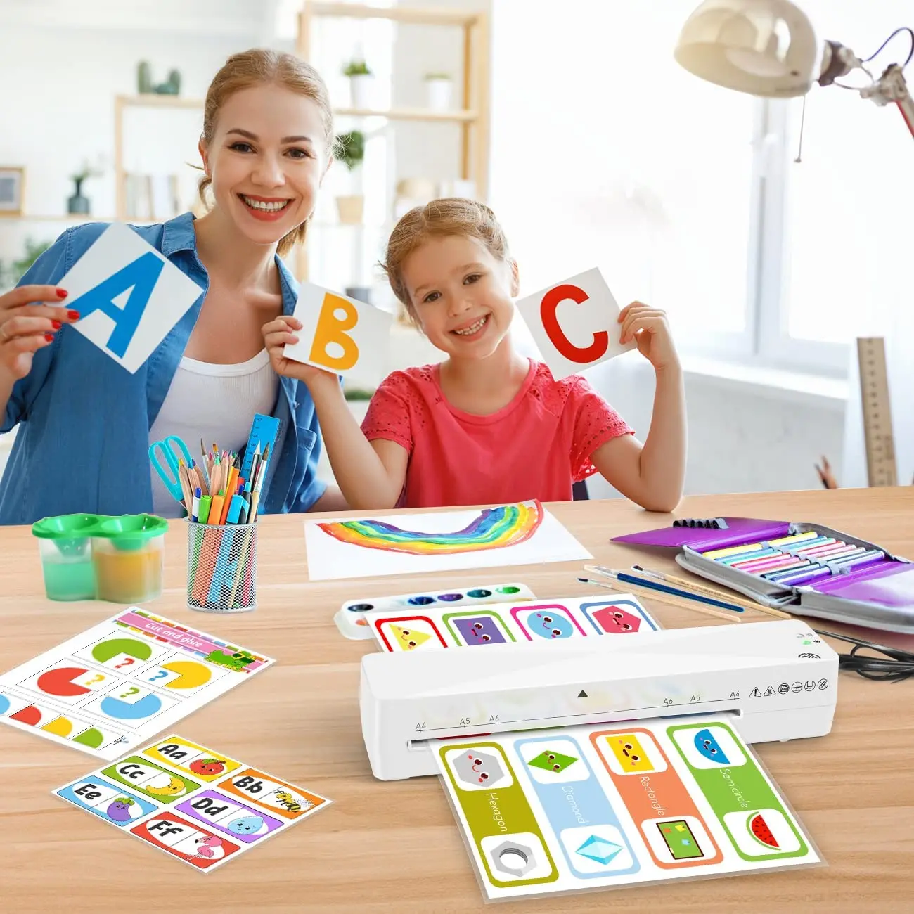 Заводская цена ручной АБС-рычаг мини-карты для фотодокументов A4 холодный горячий ламинатор