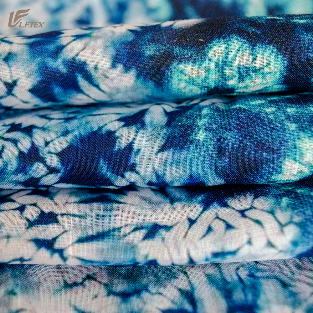 Китайская фабрика поставляет высококачественную складную стойкую льняную ткань ramie с принтом