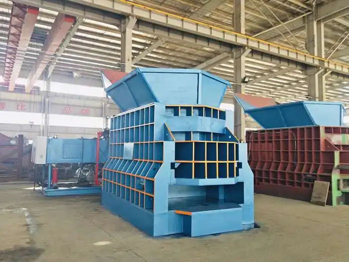 Automatic Hydraulic Scrap Metal Waste steel car bodies shell Container Shear for metal recycling plant