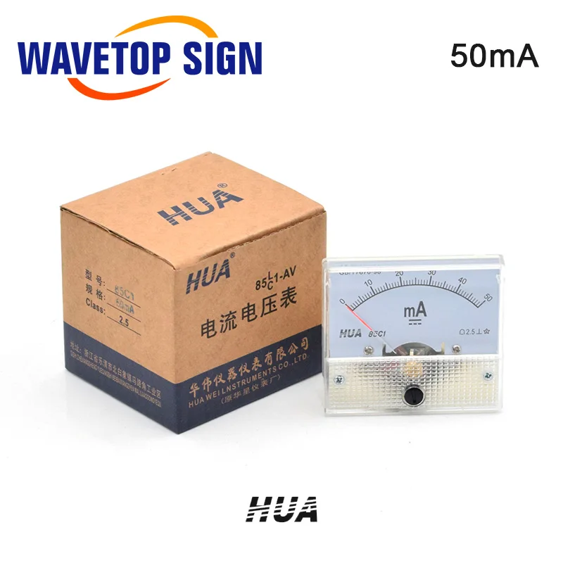  Аналоговый амперметр WaveTopSign HUA 30 мА 50 85 C1 DC