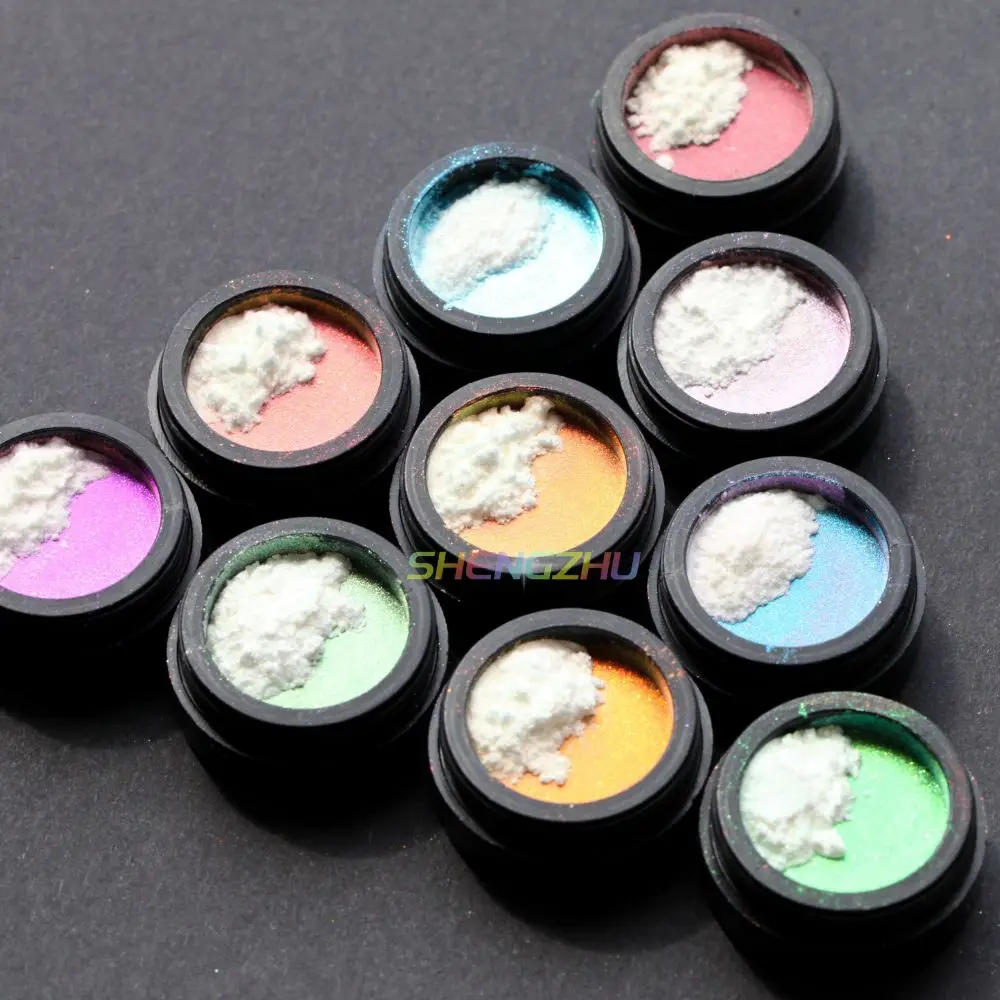 best quality chameleon effect clear Aurora chrome mirror powder Mermaid pigment for nail painting