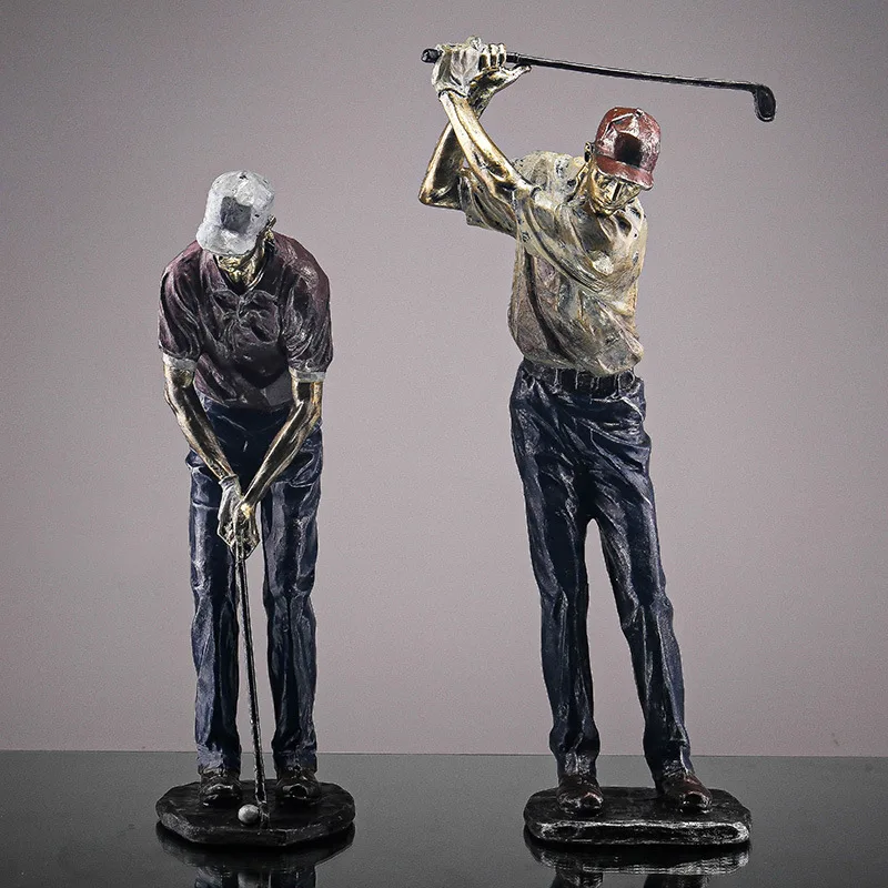 Simple Golf Sports Figure Resin Crafts Creative Living Room, Home, Study, Desk Decoration and statue Decoration