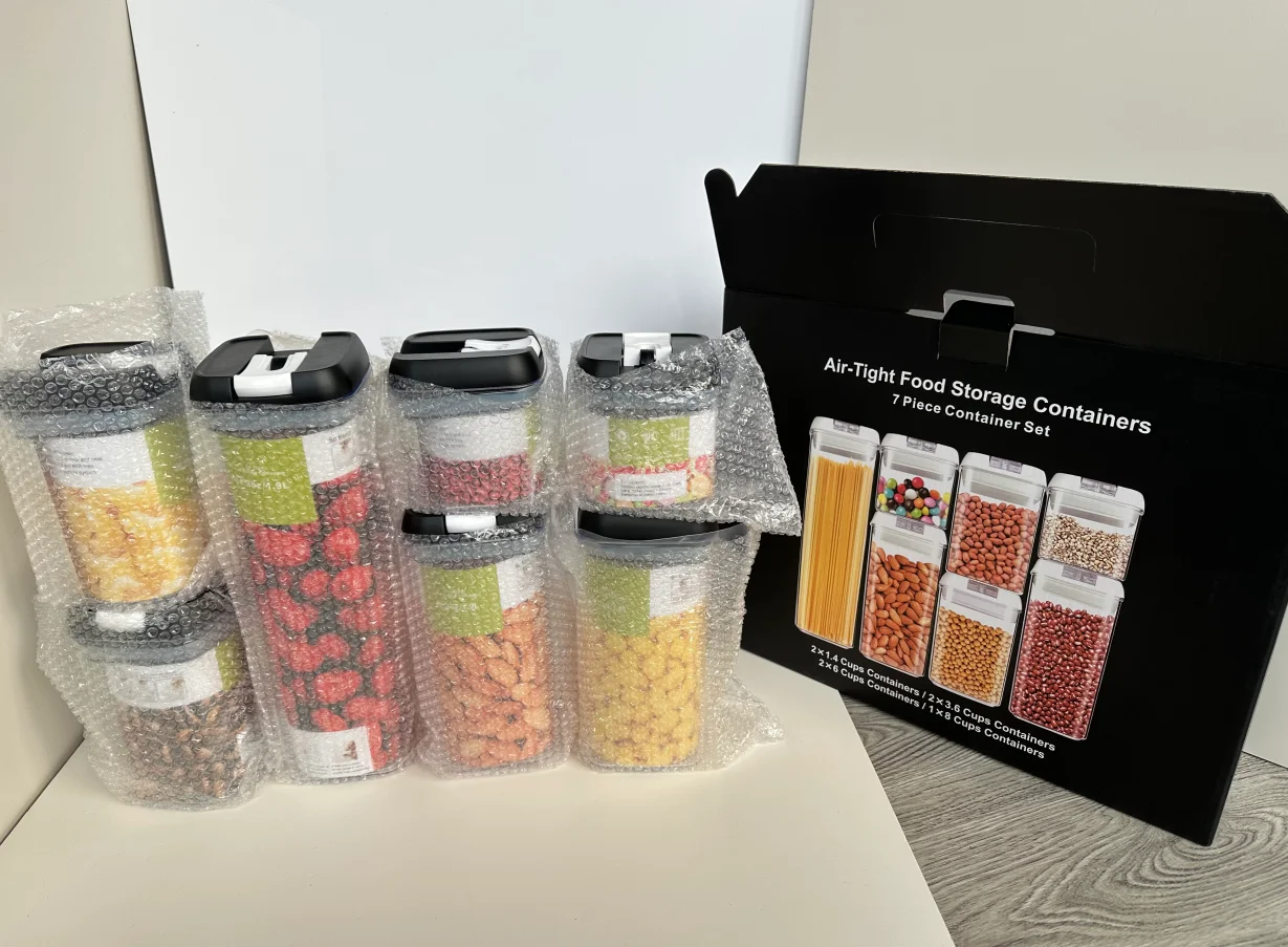 Vtopmart Airtight Food Storage Containers, 7pcs BPA Free Plastic Cereal Containers with Lock Lids for Kitchen Organization