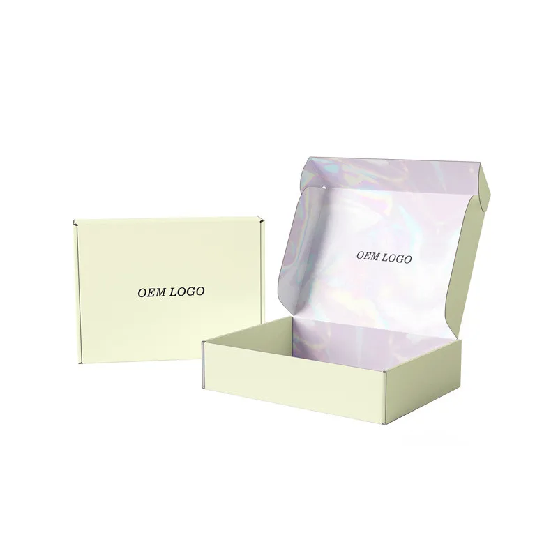 Custom Printed Logo Retail Printing Gift Corrugated Yellow Fashion Packing Kraft Cardboard Mailer Paper Packaging Shipping Box