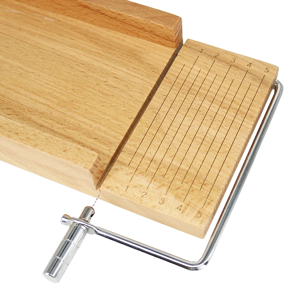 EU & US fba Wooden Cheese Cutting Board with Cheese Cutters Accurate Size Scale Stainless Steel Wire Cheese Slicer
