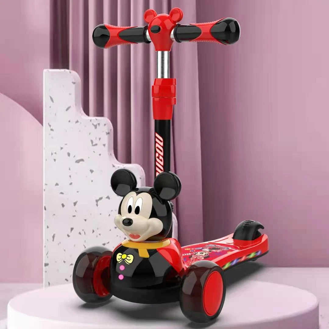 China manufacturer hot sale cheap price 3 wheel kids kick scooters for 4 year old boy children flash light 3 en 1 scooter baby