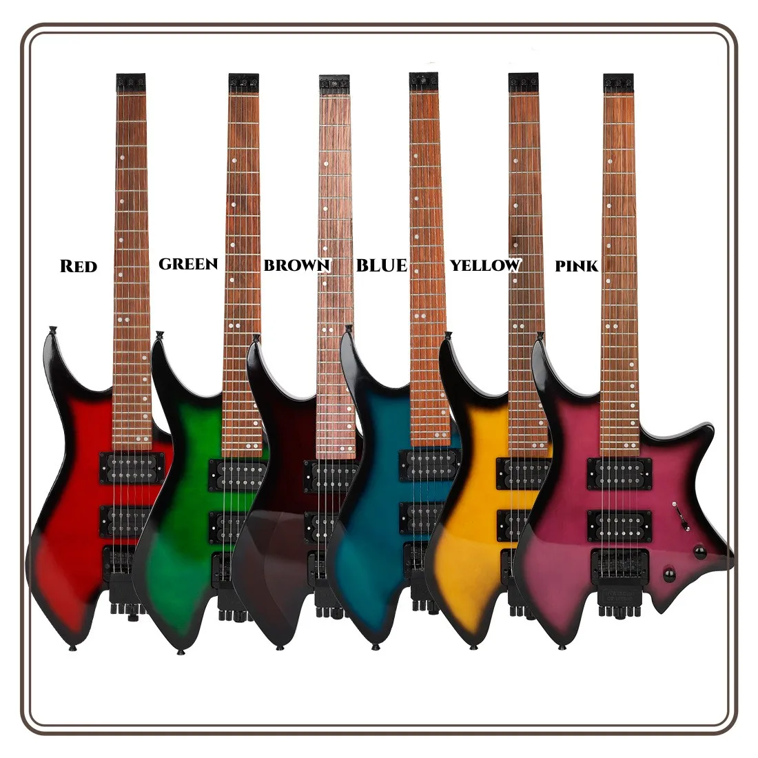 JELO IY-EG-R-700 Headless Electric Guitar Classical Strings Top maple guitare electro acoustique   with Accessories Set