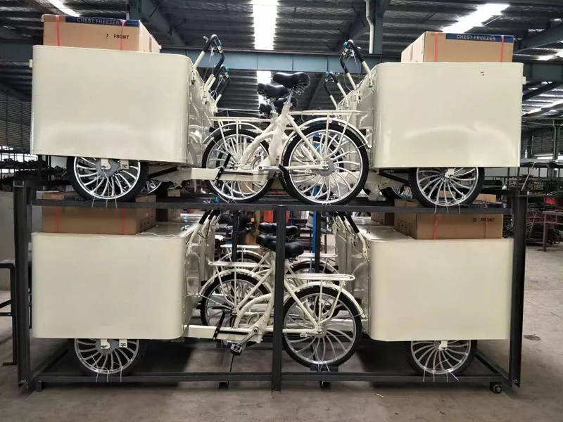 Ice cream tricycle motorized bike electric with 12V solar