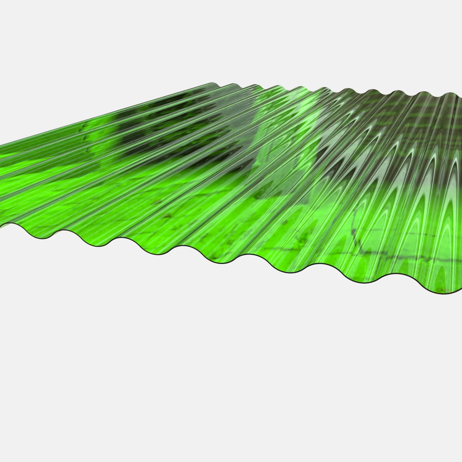 colorful green corrugated sheet polycarbonate glass