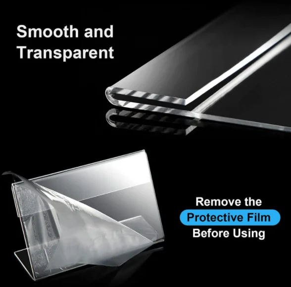 Custom  L Shape Transparent Acrylic Business Name Card Holder for Office