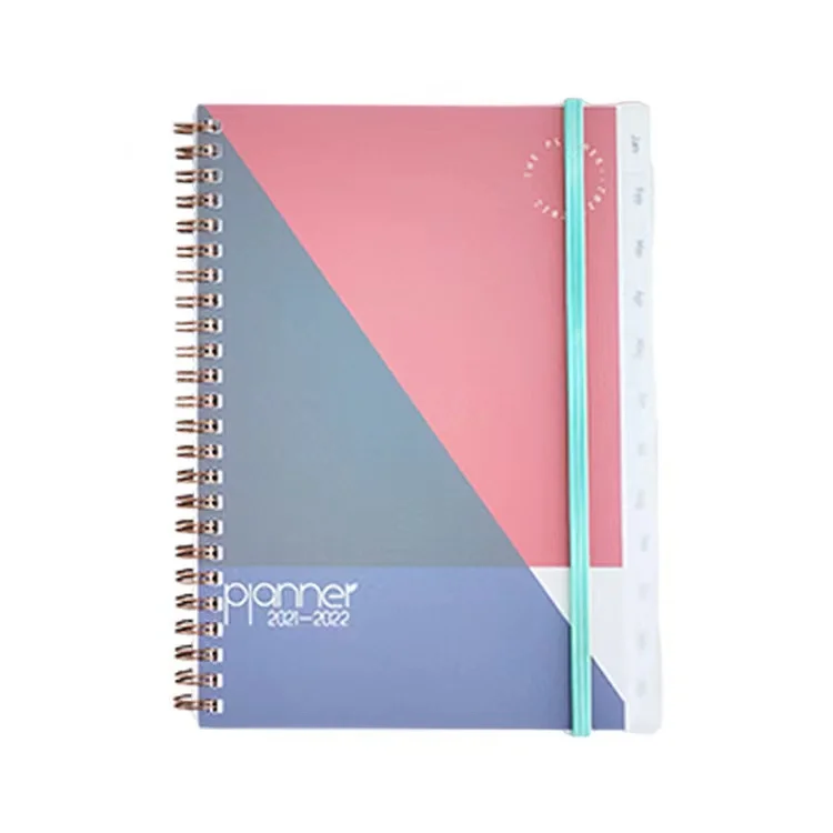 Wholesale PP accept Custom Logo Journal School Notebook Clips With Pocket budget binder Planner A4 pp spiral hard cover notebook