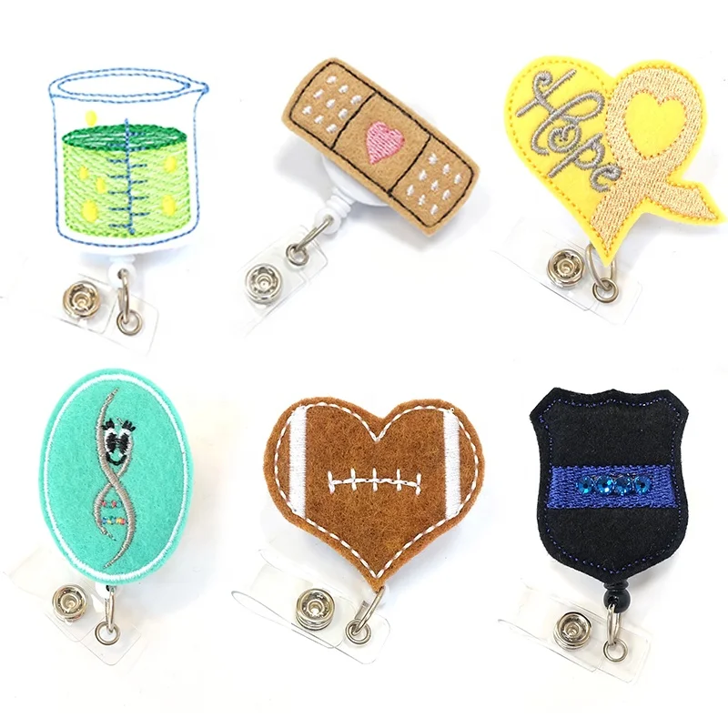 Mix Style Medical Series Retractable ID Badge Holder Alligator Clip Accessories