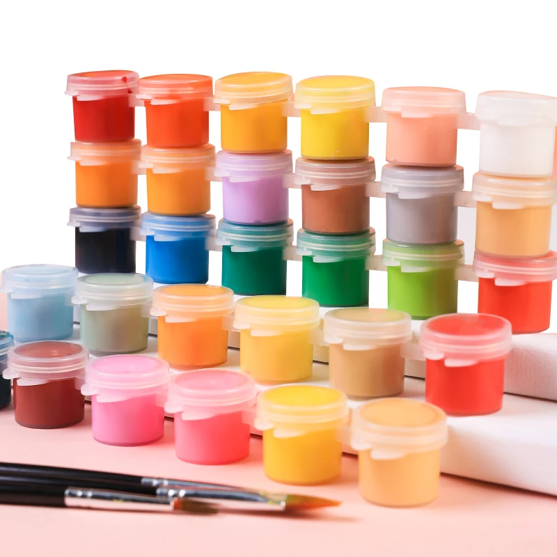 High Quality Paints Acrylic 24/48 Colors Paints Strips With Brush For Kids 5 Ml Acrylic Paint Set With Brush