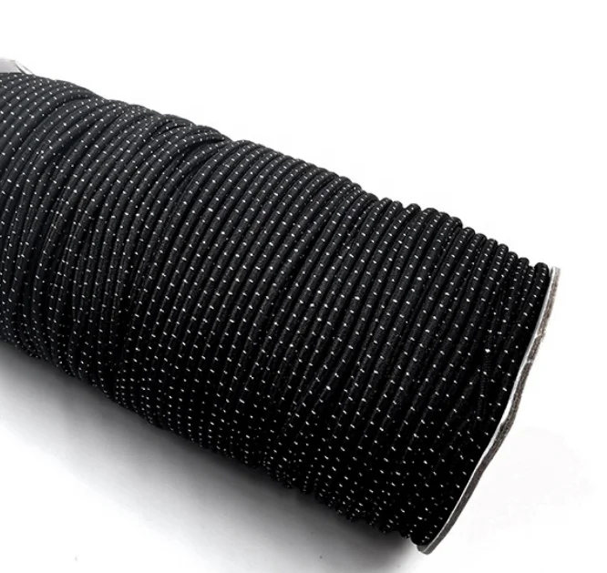 Black cord elastic rope band knot strings 2mm  3.5mm 4mm 5mm 6mm 7mm elastic rope for Hang Tag