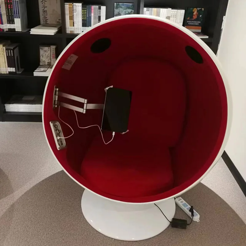 Lee west stereo pod Alpha shell chairs modern swivel livingroom chair leisure lounge fiberglass speaker chair with ottoman