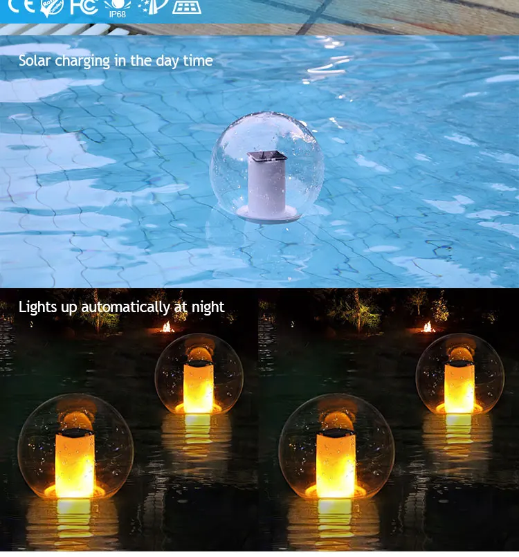 Pool Floatneedle Bearingrnutr Lighting Flickering IP68 Pool Glow Balls Outdoor Waterproof Plastic 90 Solar Led Lighting 80 DC 6V